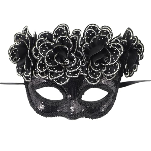 XAGMODSHN Pailletten Maskerade Maske Halloween Party Augenmaske Maskerade Eyewears Halb Gesichtsmaske Für Frauen Hochzeit Cosplay von XAGMODSHN