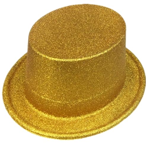 XAGMODSHN Pork Pie Hut Magier Zylinder Bowler Hut Gold von XAGMODSHN