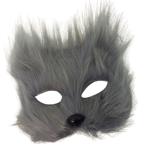 XAGMODSHN Premium-Plüschtier, halb verstellbar, Kopfbedeckung für Cosplay, Kostümpartys, Halloween, Events und Bühnengebrauch, simuliertes pelziges Plüsch, Theateraufführungen von XAGMODSHN