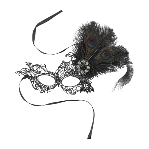 XAGMODSHN Punk-Styles, Maskerade, Strass, verzierte Spitze, elegantes Design für Halloween, Bühnenauftritte, leichte Federmaskerade XAGMODSHN Punk-Styles, Maskerade, Strass, verzierte Spitze, elegantes Design für Halloween, Bühnenauftritte, leichte Federmaskerade von XAGMODSHN