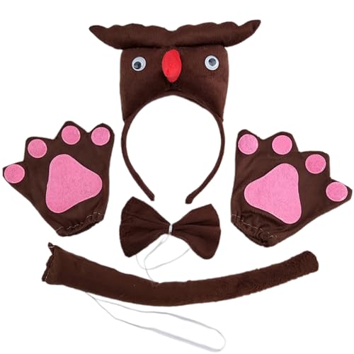 XAGMODSHN Rollenspiel Party Bevorzugt Kostüm Dekors Requisiten Für Kinder Tiere Ohrstirnbandkollektion Haar Band Kopfbedeckung Schwanz von XAGMODSHN