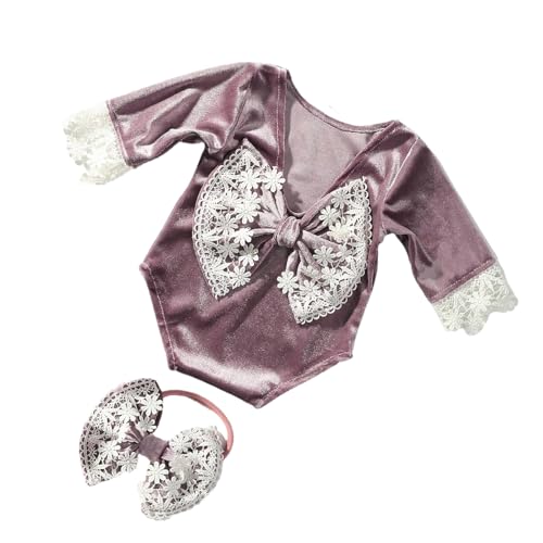 XAGMODSHN Rückenfreier Bogenknoten Jumpsuit Und Kopfstücke Requisiten Für 0-1 Monate Baby Neugeborene Fotografie Kostüm Fotoshooting Accessoire 2pcs XAGMODSHN Rückenfreier Bogenknoten Jumpsuit Und Kopfstücke Requisiten Für 0-1 Monate Baby Neugeborene Fotografie Kostüm Fotoshooting Accessoire 2pcs von XAGMODSHN