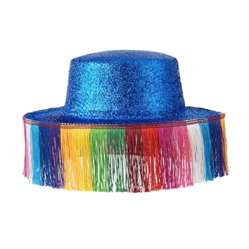 XAGMODSHN Schimmernde Hüte mit regenbogenfarbenen Fransen für Bälle, Bankette, Partys, Regenbogenfarben, Hüte für Erwachsene XAGMODSHN Schimmernde Hüte mit regenbogenfarbenen Fransen für Bälle, Bankette, Partys, Regenbogenfarben, Hüte für Erwachsene von XAGMODSHN