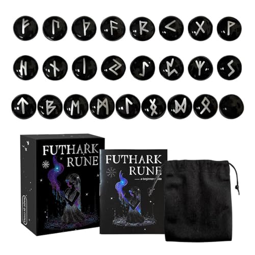 XAGMODSHN Schwarze Obsidianer Wurden Steine ​​mit Der Hexerei Mit Gravierten Mystischen Sigils Für Meditationen Energieheilungen Energieresonanzen Meditationszubehör Ausgeführt von XAGMODSHN