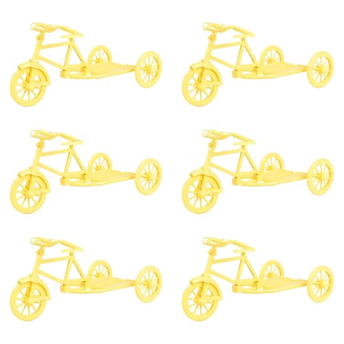 XAGMODSHN Set Von 6pcs Dreirad Desktop Modell Kunststoff Miniatur Dreirad Skulptur Spielzeug Hochzeit Home Tisch Mittelstücke Dekoration von XAGMODSHN