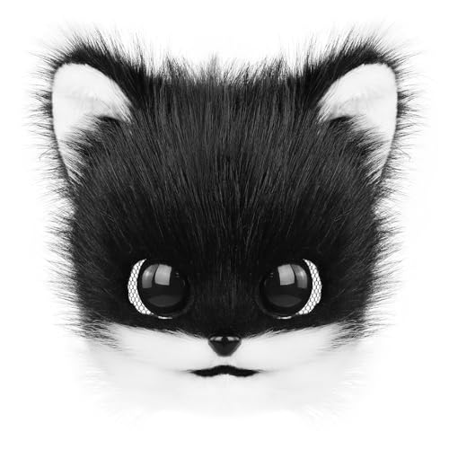 XAGMODSHN Soft Plüschkatzen Maske Für Rollenspiele Kostümpartys Atmungsaktives Leichtes Design Perfekt Für Halloween Cosplay Event Freundliche Kinderkostümmaske von XAGMODSHN