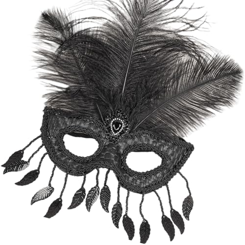 XAGMODSHN Sparkling Federed Halb Eye Maske Elegante Party Masquerade Accessoire Komfortable Spitze Design Kostüm Abdeckung Feder Halbmaske XAGMODSHN Sparkling Federed Halb Eye Maske Elegante Party Masquerade Accessoire Komfortable Spitze Design Kostüm Abdeckung Feder Halbmaske von XAGMODSHN