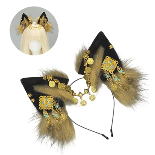 XAGMODSHN Stilvolle Tierohr-Haar-Accessoire, Cosplay-Requisiten, Themen-Haarbänder für Halloween, Kosmetik, Konventionen und Kostüme, Event, Statement, Wolfsohr-Kopfschmuck für Veranstaltung XAGMODSHN Stilvolle Tierohr-Haar-Accessoire, Cosplay-Requisiten, Themen-Haarbänder für Halloween, Kosmetik, Konventionen und Kostüme, Event, Statement, Wolfsohr-Kopfschmuck für Veranstaltung von XAGMODSHN