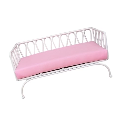 XAGMODSHN Traditioneller Metallhocker Mit Stoffstuhl Winziges Wohnzimmer Deck Für Model House Addons Permanent Iron Miniatur Sofa Für Modellhaus von XAGMODSHN