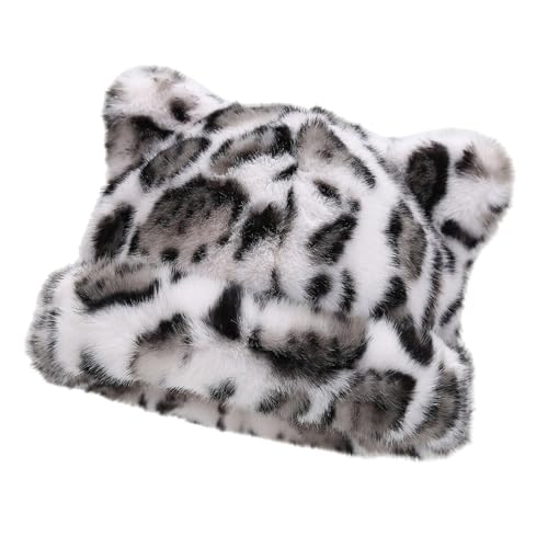 XAGMODSHN Übergroßer Kätzchenhut Mit Ohr Leoparden Druck Skihut Pelzige Cartoon Foto Requisiten Freien Kopfverpackung Für Halloween von XAGMODSHN