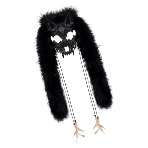 XAGMODSHN Werwölfe Kunstpelze Wikinger Füchse Pelztier Maske Halloween Cosplay Kostüm Zubehör Wendigo Kopfschmuck Pelztier Wolf XAGMODSHN Werwölfe Kunstpelze Wikinger Füchse Pelztier Maske Halloween Cosplay Kostüm Zubehör Wendigo Kopfschmuck Pelztier Wolf von XAGMODSHN