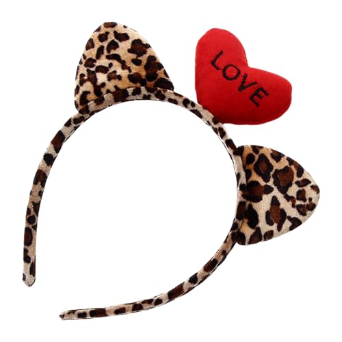 XANHOY Haarreif mit Katzenohren, Leopardenmuster, Halloween, Cosplay, Kopfschmuck für Make-up und Gesichtswäsche von XANHOY