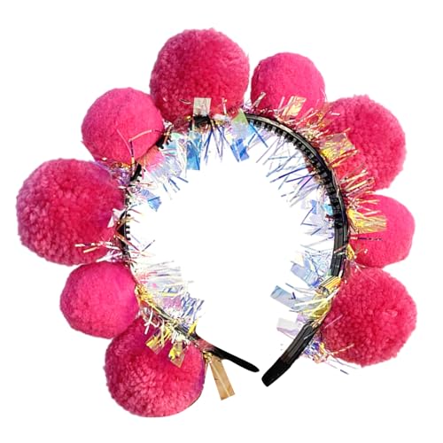 XANHOY Karnevals-Pompons, Stirnband, Lametta-Pompons, Flapper-Kopfschmuck für Maskerade, Party, übergroßes Lametta-Haarband XANHOY Karnevals-Pompons, Stirnband, Lametta-Pompons, Flapper-Kopfschmuck für Maskerade, Party, übergroßes Lametta-Haarband von XANHOY