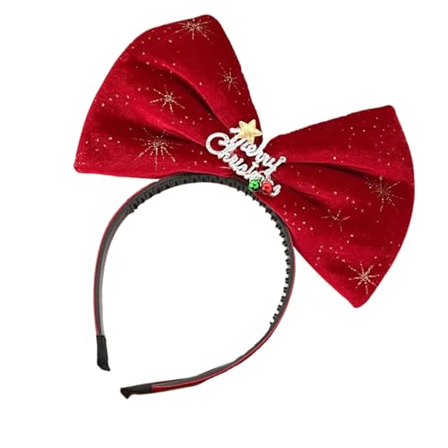 XANHOY Neuheit Schleife Stirnband Party Kostüm Weihnachtsmann Hüte Glitzer Schneeflocke Foto Requisiten Cosplay Santa Hüte Haarreifen Haarteile von XANHOY