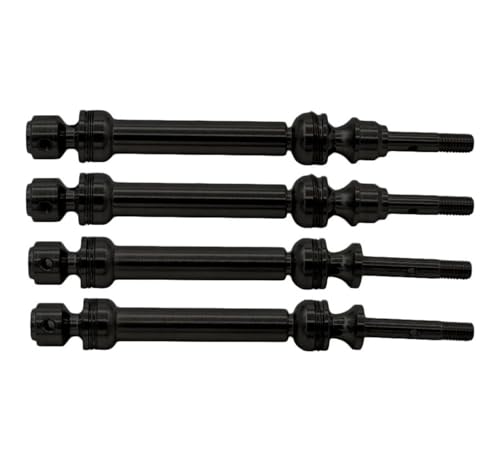 RC Antriebswelle Für Traxxas Für Slash 4x4 2WD Für Rustler Für Stampede Für Hoss 4x4 2WD 1/10 RC Metall Vorne Hinten Antriebswelle CVD Antriebswelle(Black,Set) von XAQRYQO