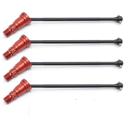 RC Antriebswelle Für Traxxas Für X-Maxx 6S 8S 1/5 Für Monster Truck rc Cars Upgrades Teile Zubehör Metall Vordere Und Hintere Antriebswelle CVD(Red,4pcs) von XAQRYQO