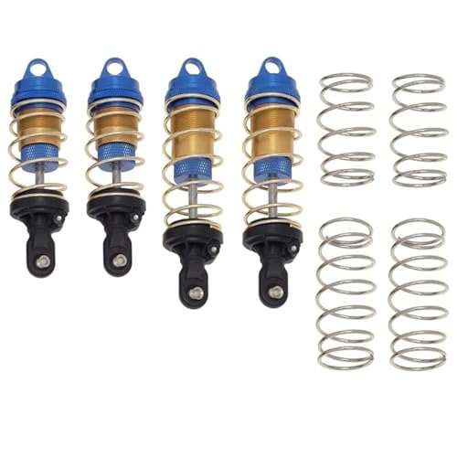 RC Auto Dämpfer Für Traxxas, Slash 4X4, VXL 2WD, Rustler, Stampede, Hoss 1/10 RC-Auto, 4-teiliger Metallstoßdämpfer Vorne Und Hinten(Blue) von XAQRYQO