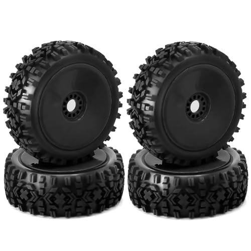 RC Autoteile Für ARRMA Für Typhon Für Talion Für Traxxas Für Redcat 1/8 RC Auto 4 Stück 118 Mm Off-Road Für Buggy-Räder Reifen 17 Sechskant(Black) von XAQRYQO