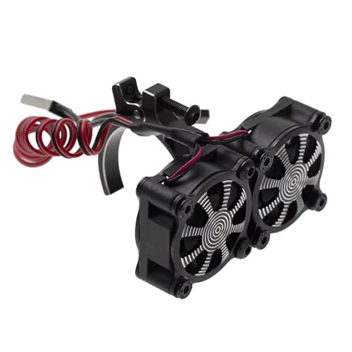 RC Autoteile Für Axial Für SCX10 Für Traxxas Für TRX4 1/8 1/10 RC Auto 540 550 3650 3660 Motor-Kühlkörper-Lüfter Mit Thermosensor(Black) von XAQRYQO