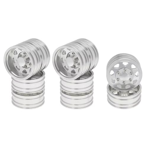 RC Autoteile Für Tamiya 1/14 RC Anhänger Traktor LKW Auto Upgrade Teile 6PCS Rad Reifen Komplettset Metall Vorder- Und Hinterradnabe von XAQRYQO