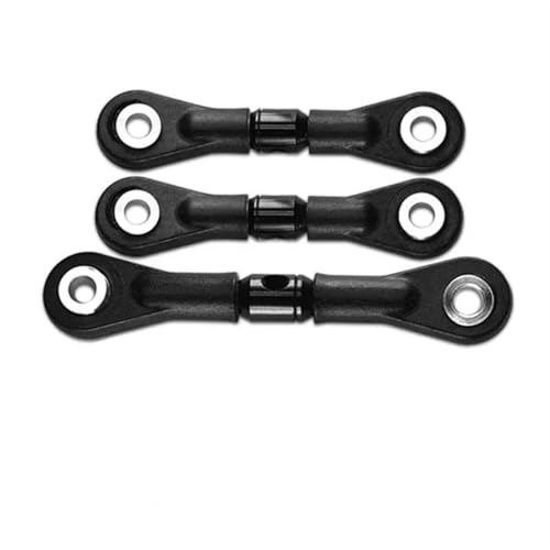 RC-Links-Gestänge Für Tamiya TT-02 TT-02T 1/10 RC-Auto-Tuning-Teile-Zubehör 3-teilige Lenkstange Servostange RC-Auto-Verbindungsstange(Black) von XAQRYQO