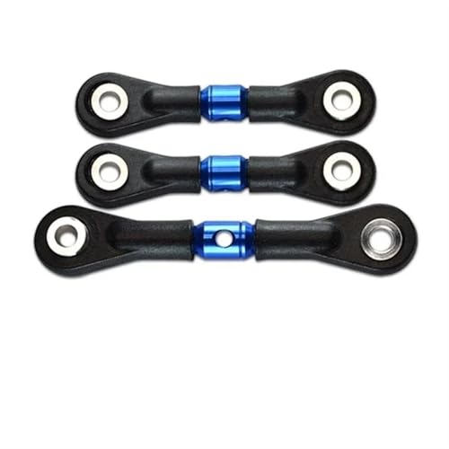 RC-Links-Gestänge Für Tamiya TT-02 TT-02T 1/10 RC-Auto-Tuning-Teile-Zubehör 3-teilige Lenkstange Servostange RC-Auto-Verbindungsstange(Blue) von XAQRYQO