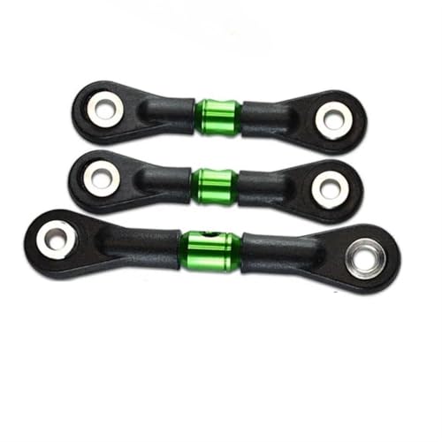 RC-Links-Gestänge Für Tamiya TT-02 TT-02T 1/10 RC-Auto-Tuning-Teile-Zubehör 3-teilige Lenkstange Servostange RC-Auto-Verbindungsstange(Green) von XAQRYQO