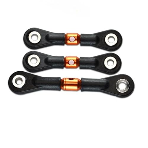 RC-Links-Gestänge Für Tamiya TT-02 TT-02T 1/10 RC-Auto-Tuning-Teile-Zubehör 3-teilige Lenkstange Servostange RC-Auto-Verbindungsstange(Orange) von XAQRYQO