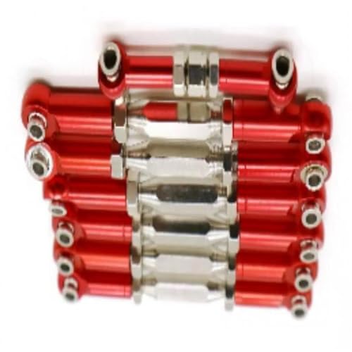 RC-Links-Gestänge Für Traxxas Für Slash 4X4 5807 HQ727 1/10 RC Auto Upgrade-Teil 7-teiliges Lenkgestänge Aus Metall, Servo-Verbindung, Zugstange, Verbindungsstangen-Set(Red) von XAQRYQO