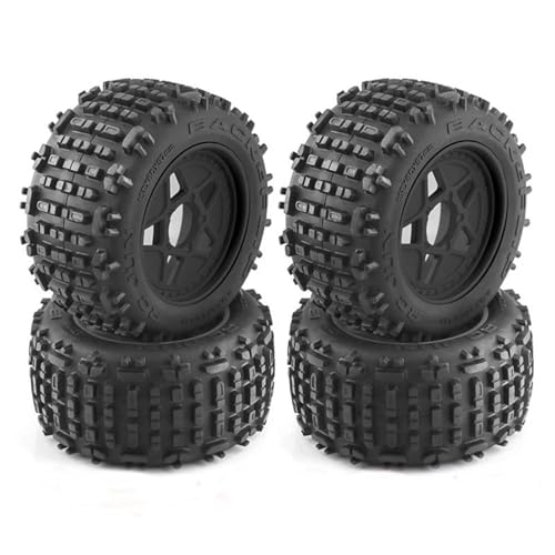 RC Reifen Für TRAXXAS Für Sledge Für E-Revo Für ARRMA rc Cars 4 Stück 152 Mm 1/8 1/10 Für Monster Truck Reifen Mit 12 14 17 Radsechskant(Black) von XAQRYQO