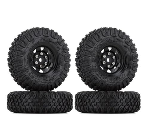 RC Teile Für Axial 90069 D90 TF2 Für Tamiya CC01 LC70 Für MST Für Jimny 85 * 28MM 1.55 "1/10 Beadlock Felge Reifen Set RC Crawler Auto Teile Zubehör(AX1010-1501BK) von XAQRYQO