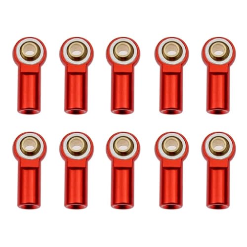 RC Teile Für Axial Für SCX10 D90 D110 Für Tamiya 1/10 Metall M3 Link Spurstangenkopf Kugelgelenk Ersatz RC Auto Crawler Für Racing Upgrade Teile(Red) von XAQRYQO