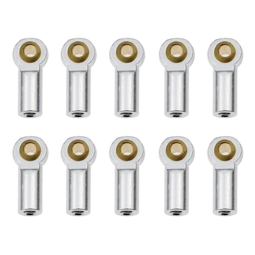 RC Teile Für Axial Für SCX10 D90 D110 Für Tamiya 1/10 Metall M3 Link Spurstangenkopf Kugelgelenk Ersatz RC Auto Crawler Für Racing Upgrade Teile(Silver) von XAQRYQO