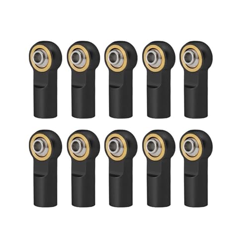 RC Teile Für Axial Für SCX10 D90 Für TRX4 Für TRX6 Für Tamiya CC01 1/10 Metall M4 M3 Link Spurstangenkopf Kugelgelenk Stoßdämpfer Kugelgelenk RC Crawler Auto Teile(Black,M4) von XAQRYQO