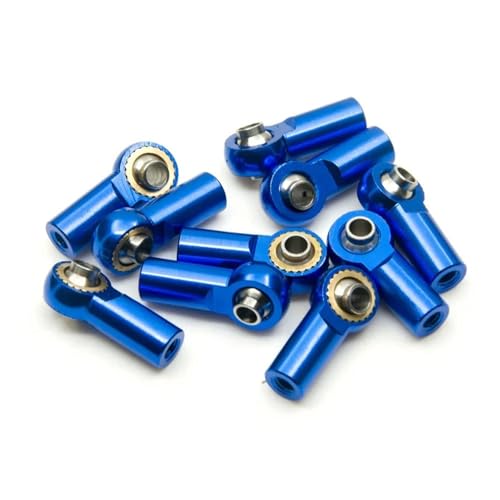 RC Teile Für Axial Für SCX10 D90 Für TRX4 Für TRX6 Für Tamiya CC01 1/10 Metall M4 M3 Link Spurstangenkopf Kugelgelenk Stoßdämpfer Kugelgelenk RC Crawler Auto Teile(Blue,M3) von XAQRYQO