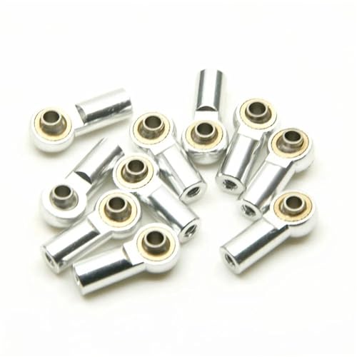 RC Teile Für Axial Für SCX10 D90 Für TRX4 Für TRX6 Für Tamiya CC01 1/10 Metall M4 M3 Link Spurstangenkopf Kugelgelenk Stoßdämpfer Kugelgelenk RC Crawler Auto Teile(Silver,M3) von XAQRYQO