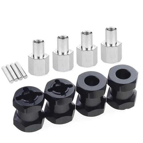 RC Teile Für Axial Für Scx10 F350 D90 AX10 CC01 90046 Für Tamiya Für MST 1/10 Dicke 15mm/20mm/25mm Verlängerungsteile 12mm Sechskantradnaben RC Auto Crawler Teile(Black,15mm) von XAQRYQO