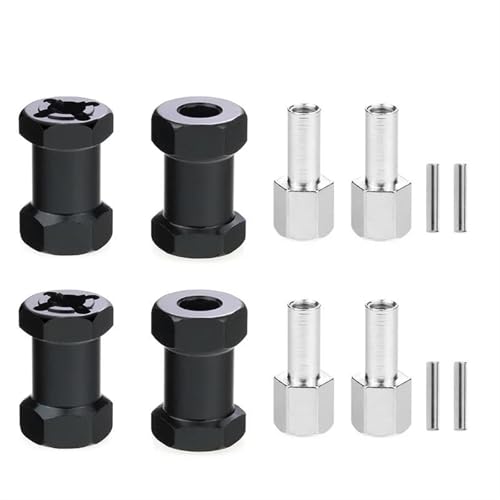 RC Teile Für Axial Für Scx10 F350 D90 AX10 CC01 90046 Für Tamiya Für MST 1/10 Dicke 15mm/20mm/25mm Verlängerungsteile 12mm Sechskantradnaben RC Auto Crawler Teile(Black,20mm) von XAQRYQO