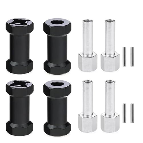 RC Teile Für Axial Für Scx10 F350 D90 AX10 CC01 90046 Für Tamiya Für MST 1/10 Dicke 15mm/20mm/25mm Verlängerungsteile 12mm Sechskantradnaben RC Auto Crawler Teile(Black,25mm) von XAQRYQO