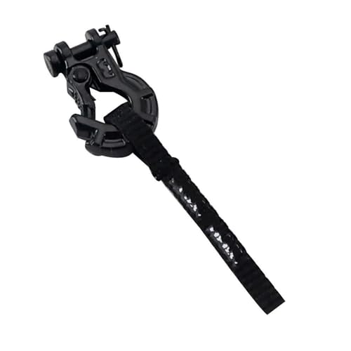 RC Teile Für Axial Für Scx10 Für Traxxas Für TRX4 Für Rgt Für Yikong 1/10 Rc Auto Winde Haken Winde Zuggurt Tags Dekoration Rc Crawler Autoteile(Black) von XAQRYQO