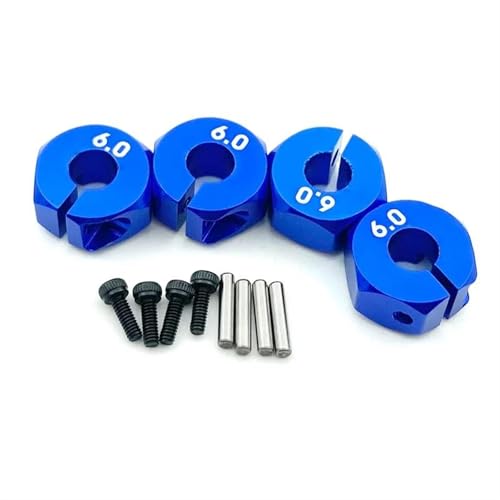 RC Teile Für HSP Für Tamiya Für SCX10 Für Slash 5/6/7mm Dicke Rad Hex 12mm Stick Naben Mit Pins Schrauben RC Auto Crawler LKW Upgrade Teile(Blue,6mm) von XAQRYQO