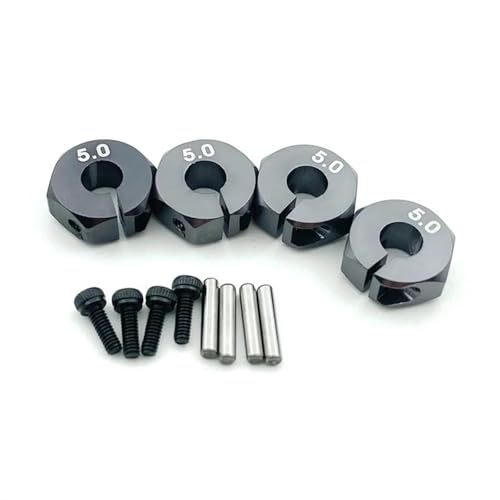 RC Teile Für HSP Für Tamiya Für SCX10 Für Slash 5/6/7mm Dicke Rad Hex 12mm Stick Naben Mit Pins Schrauben RC Auto Crawler LKW Upgrade Teile(Gray,5mm) von XAQRYQO