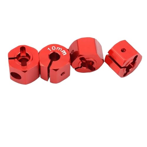 RC Teile Für SCX10 Für HSP Für HPI Für Tamiya Für Traxxas Für Slash 5/6/7/8/9/10/11/12mm Rad Hex 12mm Antriebsnaben Mit Pins Schrauben RC Auto Crawler Teile(Red,10mm) von XAQRYQO