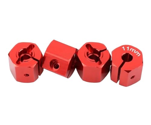 RC Teile Für SCX10 Für HSP Für HPI Für Tamiya Für Traxxas Für Slash 5/6/7/8/9/10/11/12mm Rad Hex 12mm Antriebsnaben Mit Pins Schrauben RC Auto Crawler Teile(Red,11mm) von XAQRYQO