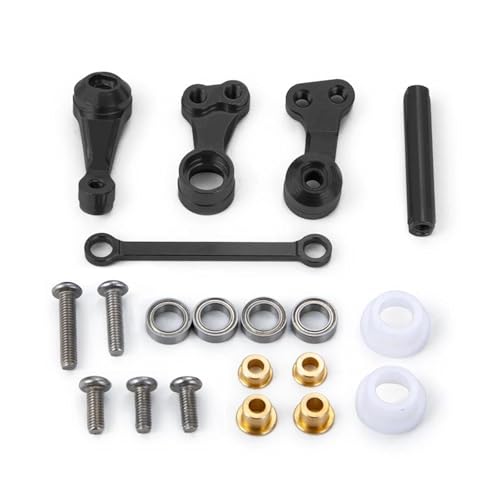 RC Teile Für Tamiya Für CC01 1/10 Metall Lager Lenkung Glocke Kurbel Montage Kit RC Crawler Auto Upgrade Teile Modifikation Auto Zubehör(Black) von XAQRYQO