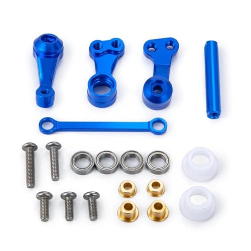 RC Teile Für Tamiya Für CC01 1/10 Metall Lager Lenkung Glocke Kurbel Montage Kit RC Crawler Auto Upgrade Teile Modifikation Auto Zubehör(Blue) von XAQRYQO