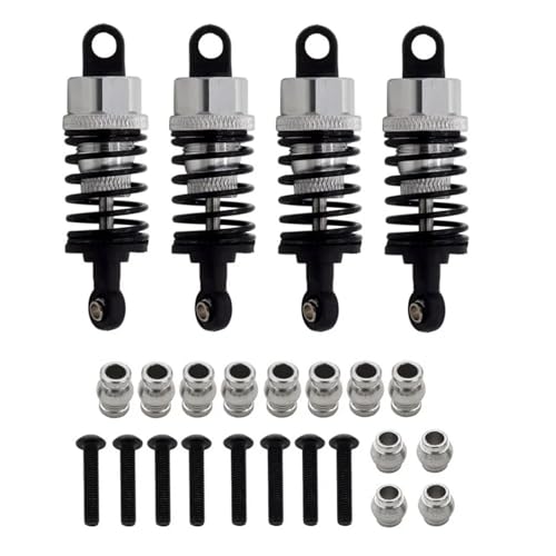 RC Teile Für Tamiya Für TT-01 TT-02 M06 M05 M03 1/10 Metall Stoßdämpfer Öl Dämpfer Set RC Auto Upgrade Teile Ersatz Accessoriess(Silver,Size1) von XAQRYQO