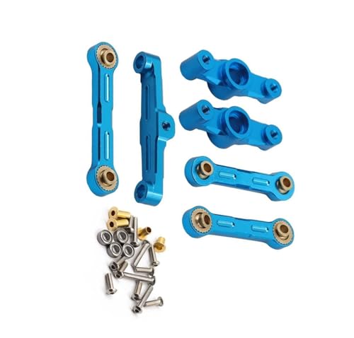 RC Teile Für Tamiya Für TT02 TT-02D 1/10 Aluminium Kugellager Kurbel Lenkung Montage Link Set Ersatz RC Auto Zubehör RC Drift Auto Teile(Blue) von XAQRYQO