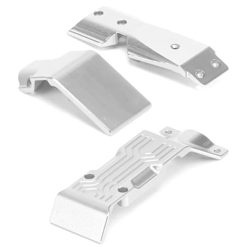RC Teile Für Traxxas 1/10 Für E-Revo Für VXL 2,0 86086-4#8637 Vorne 2 Stück Hinten 1 Stück Unterfahrschutz Für Chassis Schutz RC Auto Upgrade Teile Auto Zubehör(Silver,Set) von XAQRYQO