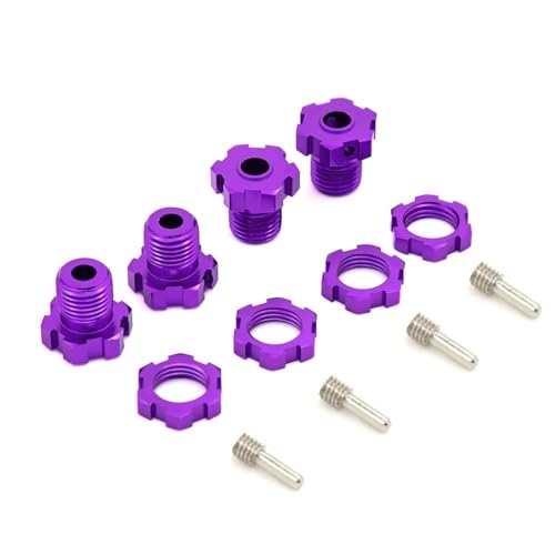RC Teile Für Traxxas Für E-Revo Für E-Maxx Für Summit Für E-Revo Für Revo 3.3 5353X 1/10 17 Mm Sechskantmuttern Keilverzahnte Radnaben RC Upgrade-Autoteile(Purple) von XAQRYQO